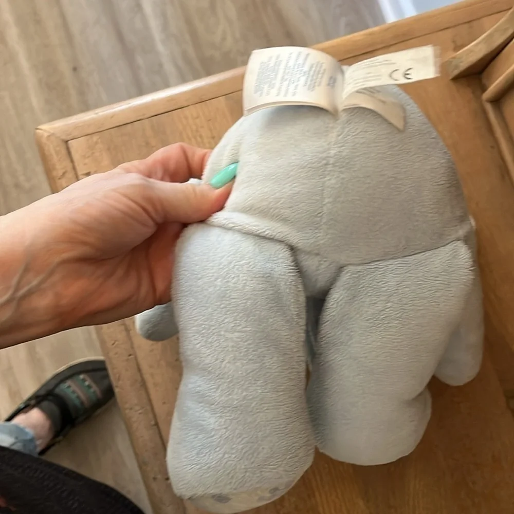 Ralph Lauren Plush Elephant Stuffed Animal Blue Horse Logo 14” Long